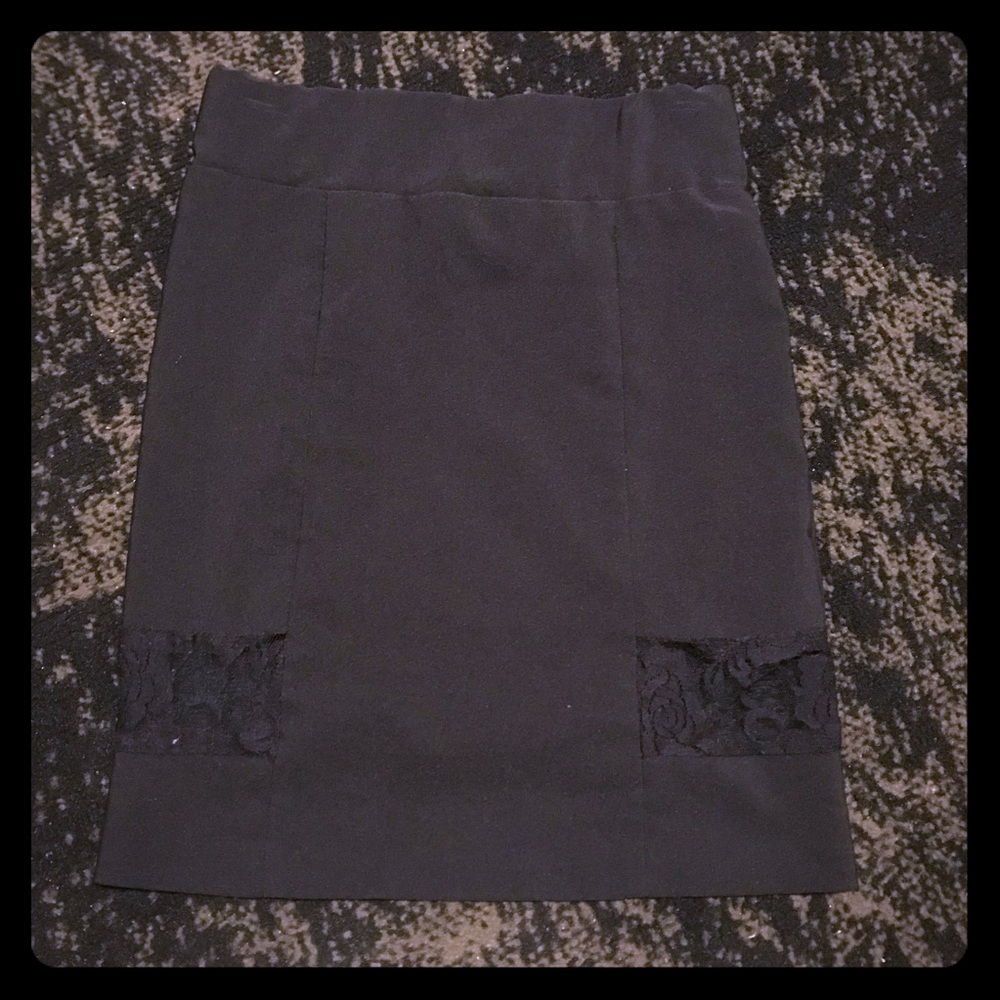 Black lace pencil skirt!